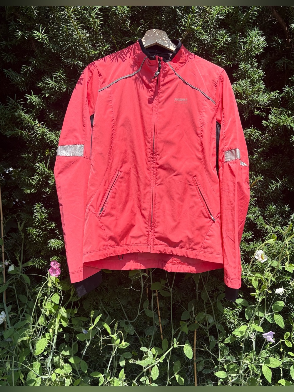 Running Room Pink athletic zip up rain jacket